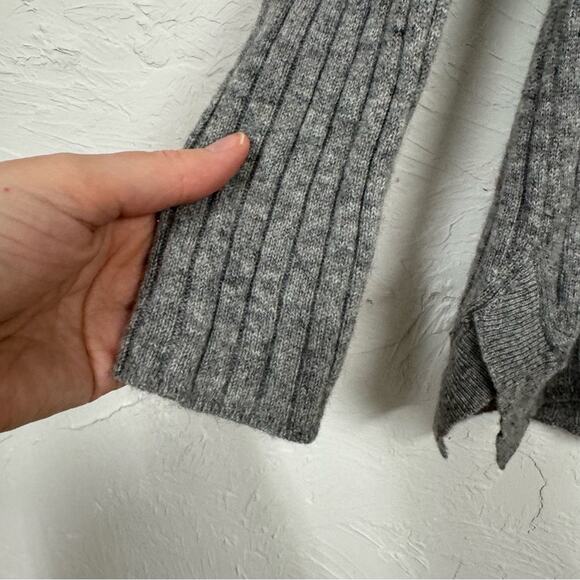Theory Grey Cashmere Ribbed Turtleneck Sweater Womens XS Gray Fall Preppy - Picture 6 of 8